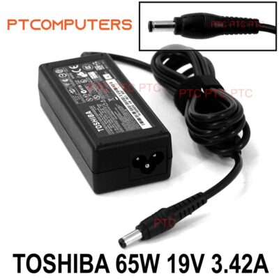 Genuine AC Adapter Charger, 19V 3.42A 65W, 5.5 x 2.5mm Connector for Toshiba Satellite E200, L35, Satellite Pro C650, C850, C660, U400, L650, L630
