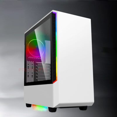 White Gaming Case Paladin GX Full ATX Computer Case Synchronised RGB controls