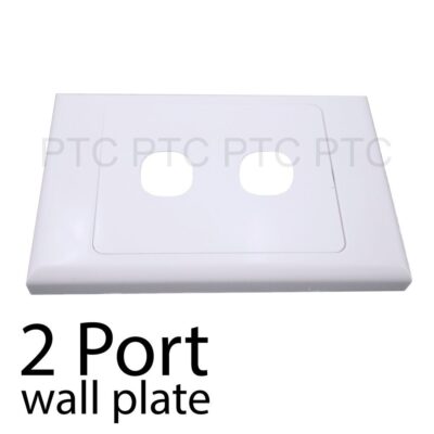 2 Port Wall Plate Wallplate Cover Custom Suit Mech Insert Clipsal Style White AU