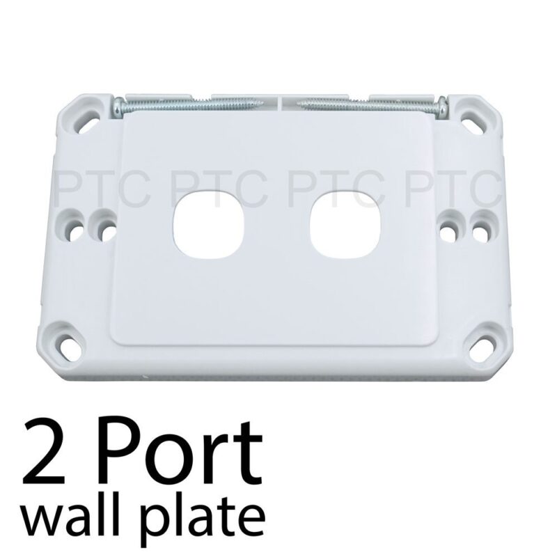 2 Port Network Data Wall Plate Socket Cat6 Cat5 Ethernet WallPlate Kit ...