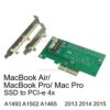 Support Model A1465 A1466 A1398 A1502 GODSHARK PCIe SSD Adapter Card for 2013 2014 2015 2016 2017 MacBook Air Pro Retina Hard Drive Controller Converter to Desktop PCI Express X4 