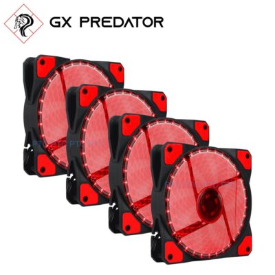 4x 120mm LED Ultra Silent Cooling Fan Computer PC Case heatsink 15 LEDs 12V -Red