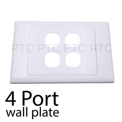 4 Port Wall Plate Cover Custom Suit Mech Insert Clipsal Style White AU