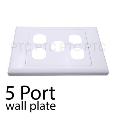 5 Port Wall Plate Cover Custom Suit Mech Insert Clipsal Style White AU