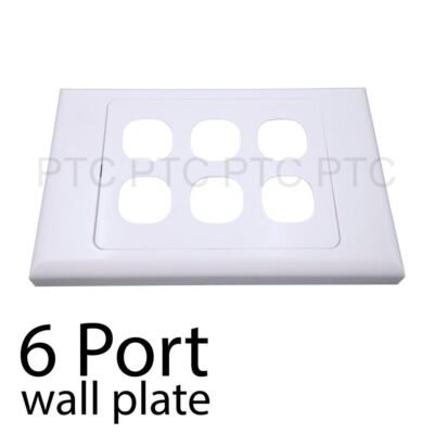 6 Port Gang Wall Plate Ethernet Lan Network Data Jack Socket Panel
