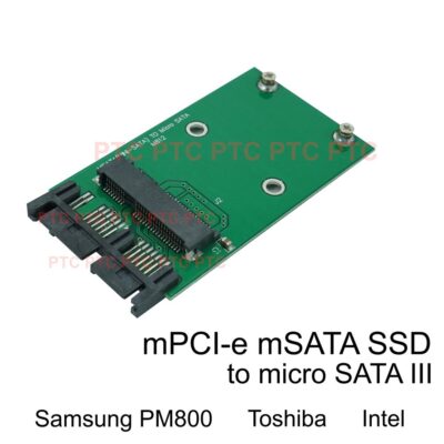 Mini PCI-E mSATA SSD to 1.8" Micro SATA 7+9 16pin Adapter Add on Cards PCBA
