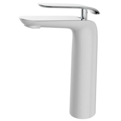 New Luxury White Chrome DR Brass Tall Bathroom Basin Faucet Tap Mixer WELS0096