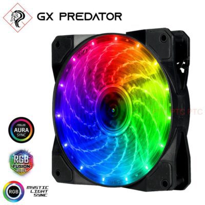 Silent Rainbow RGB LED Fan GX Predator computer Gaming case heat sink CPU cooling 120mm