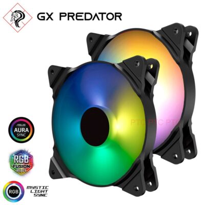 2x 120mm RGB Hydraulic Bearing Fan GX Rainbow-C2 computer PC case heat sink cooling