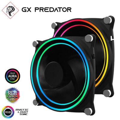 2x 120mm Dual Ring RGB Fan GX DBB quite computer PC Gaming case cooling