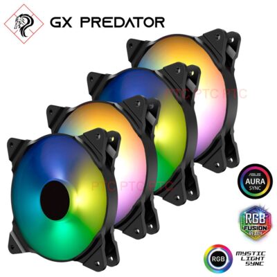 4x 120mm RGB Hydraulic Bearing Fan GX Rainbow-C2 computer PC case heat sink cooling