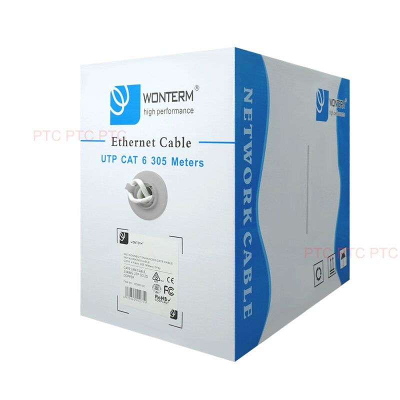 Cat6 305m UTP Ethernet Solid Copper Light Grey Cable Roll Networking ...