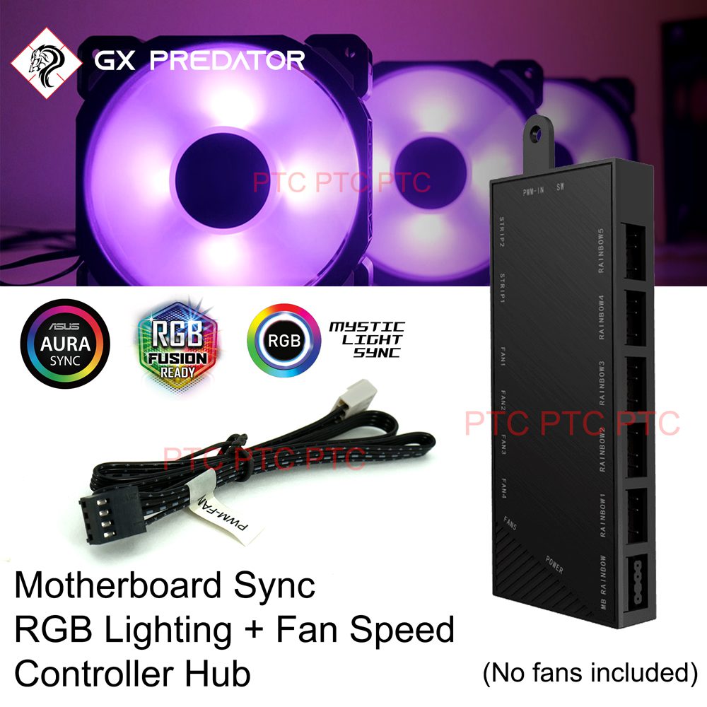GX Predator RGB Fans controller smart RGB Lighting and Fan Speed Control – PTComputers