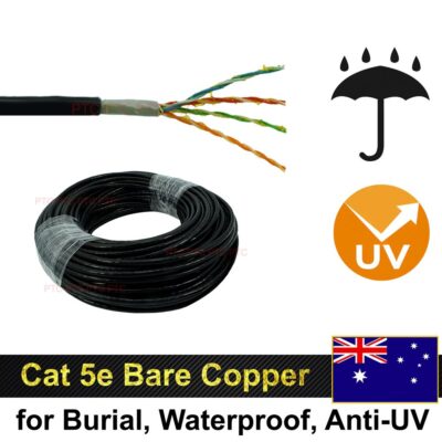 50m Cat5e Underground outdoor Ethernet Data cable for CCTV POE IP Camera Pure Copper