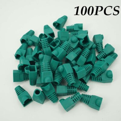 100x Soft Plastic Cat6 Cat 5e Cat5 Ethernet RJ45 Cable Connector Boots Plug Cover-green