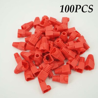 100x Soft Plastic Cat6 Cat 5e Cat5 Ethernet RJ45 Cable Connector Boots Plug Cover-Red