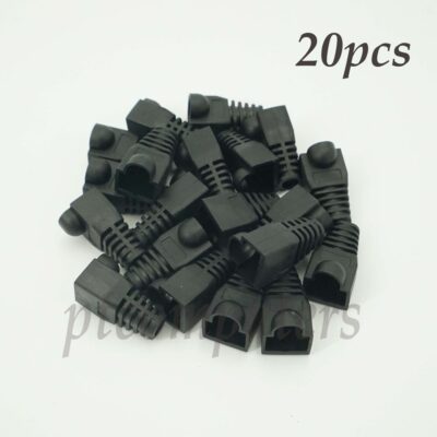 20x Soft Plastic Cat6 Cat 5e Cat5 Ethernet RJ45 Cable Connector Boots Plug Cover-Black