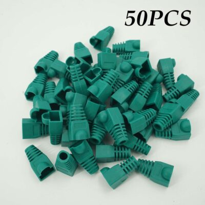 50x Soft Plastic Cat6 Cat 5e Cat5 Ethernet RJ45 Cable Connector Boots Plug Cover-green