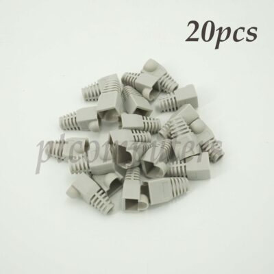 20x Soft Plastic Cat6 Cat 5e Cat5 Ethernet RJ45 Cable Connector Boots Plug Cover-grey