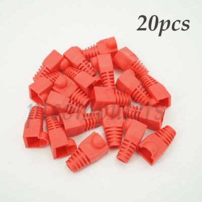 20x Soft Plastic Cat6 Cat 5e Cat5 Ethernet RJ45 Cable Connector Boots Plug Cover-red
