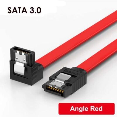 40cm SATA III 3.0 Data Cable 6Gbps for PC HDD SSD DVD with angle and metal clip