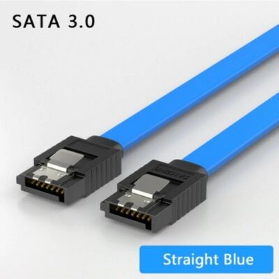 SATA 3 III 3.0 Data Cable 6Gbps extender for HDD SSD with straight metal clip-blue