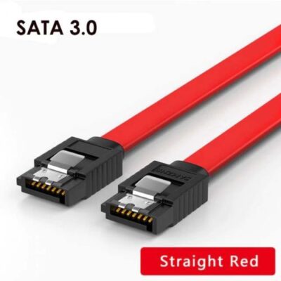 SATA 3 Data Cable 6Gbps extender for PC HDD SSD DVD with straight metal clip Red