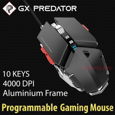 GX9 Gaming Mouse wired RGB Backlit 9 programmable buttons 4000DPI Adjustable