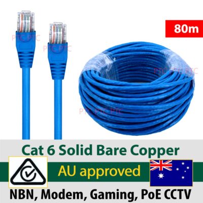 RCM Cat6 80M UTP Ethernet Network Cable CCTV POE IP Camera NBN networking Blue