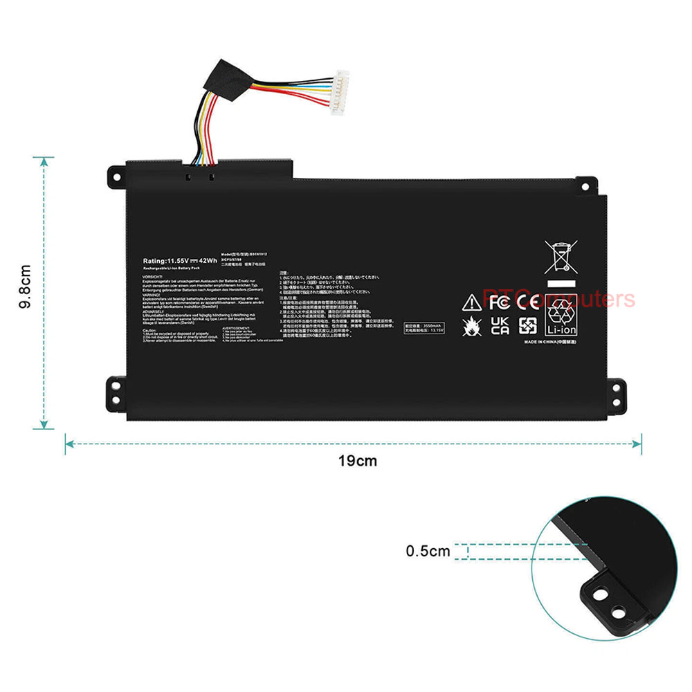 11.55V 42Wh B31N1912 C31N1912 Laptop Battery For ASUS VivoBook Go 14 15 E410KA E410MA E510KA E510MA L410MA L510MA F414MA R522MA E410KA-EK037WS E410KA-EK037TS E410MA-BV1312WS F414MA-EK1890WS E510MA-EJ614 - Image 9