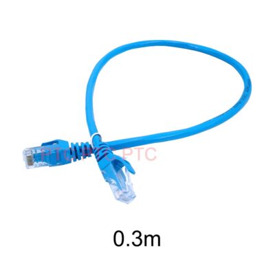 0.3m/30cm Cat6 RJ45 UTP Ethernet Network Cable, Lan Data Patch lead, 23AWG 1000Mbps-Blue, for Network switch, Server panel, Modem Router, PC Laptop