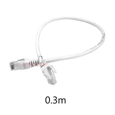 0.3m/30cm Cat6 RJ45 UTP Ethernet Network Cable, Lan Data Patch lead, 23AWG 1000Mbps-white, for Network switch, Server panel, Modem Router, PC Laptop