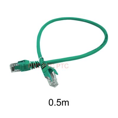 0.5m/50cm Cat6 RJ45 UTP Ethernet Network Cable, Lan Data Patch lead, 23AWG 1000Mbps-green, for Network switch, Server panel, Modem Router, PC Laptop