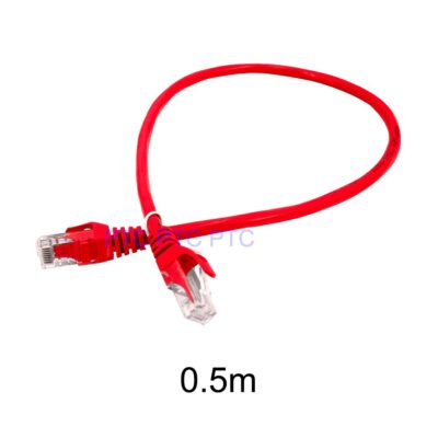 0.5m/50cm Cat6 RJ45 UTP Ethernet Network Cable, Lan Data Patch lead, 23AWG 1000Mbps-red, for Network switch, Server panel, Modem Router, PC Laptop