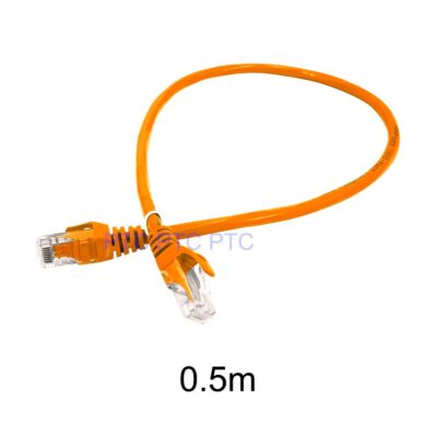 0.5m/50cm Cat6 RJ45 UTP Ethernet Network Cable, Lan Data Patch lead, 23AWG 1000Mbps-orange, for Network switch, Server panel, Modem Router, PC Laptop