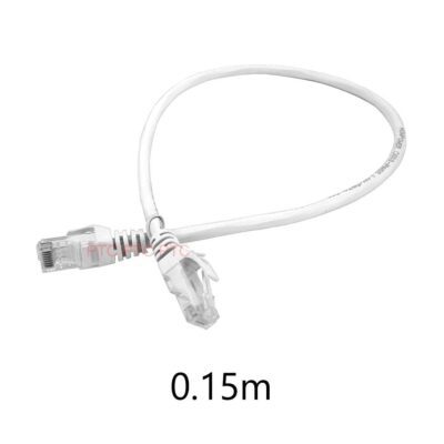0.15m/15cm Cat6 RJ45 UTP Ethernet Network Cable, Lan Data Patch lead, 23AWG 1000Mbps-white, for Network switch, Server panel, Modem Router, PC Laptop