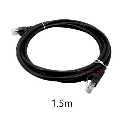 1.5m Cat6 RJ45 UTP Ethernet Network Cable, Lan Data Patch lead, 23AWG 1000Mbps-black, for Network switch, Server panel, Modem Router, PC Laptop