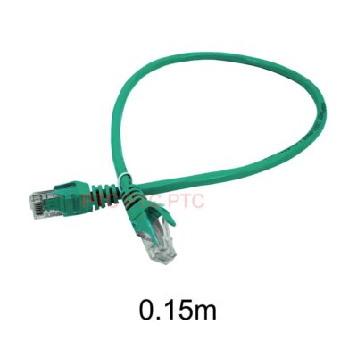 0.15m/15cm Cat6 RJ45 UTP Ethernet Network Cable, Lan Data Patch lead, 23AWG 1000Mbps-green, for Network switch, Server panel, Modem Router, PC Laptop