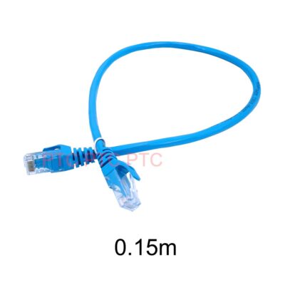 0.15m/15cm Cat6 RJ45 UTP Ethernet Network Cable, Lan Data Patch lead, 23AWG 1000Mbps-Blue, for Network switch, Server panel, Modem Router, PC Laptop