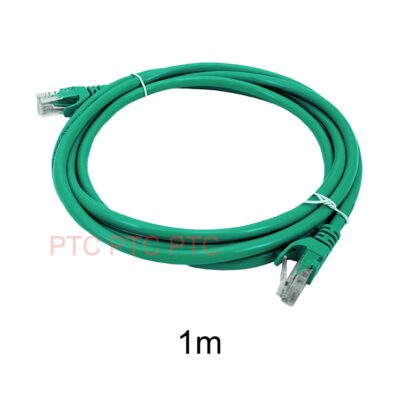 1m Cat6 RJ45 UTP Ethernet Network Cable, Lan Data Patch lead, 23AWG 1000Mbps-green, for Network switch, Server panel, Modem Router, PC Laptop