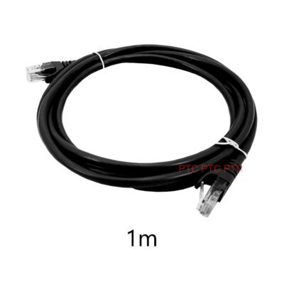 1m Cat6 RJ45 UTP Ethernet Network Cable, Lan Data Patch lead, 23AWG 1000Mbps-black, for Network switch, Server panel, Modem Router, PC Laptop