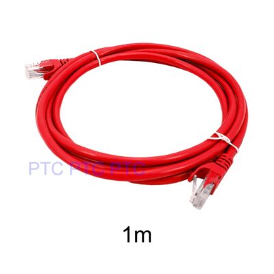 1m Cat6 RJ45 UTP Ethernet Network Cable, Lan Data Patch lead, 23AWG 1000Mbps-red, for Network switch, Server panel, Modem Router, PC Laptop