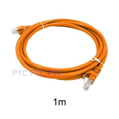 1m Cat6 RJ45 UTP Ethernet Network Cable, Lan Data Patch lead, 23AWG 1000Mbps-orange, for Network switch, Server panel, Modem Router, PC Laptop