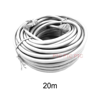 20m/ 65ft Cat6 UTP Ethernet Cable, Lan Data Patch lead, RJ45 Computer Network Cord, 23AWG 1000mbps-white, for PC, Laptop, PS3 PS4 XBOX modem Router