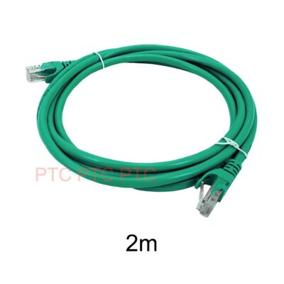 2m Cat6 RJ45 UTP Ethernet Network Cable, Lan Data Patch lead, 23AWG 1000Mbps-green, for Network switch, Server panel, Modem Router, PC Laptop