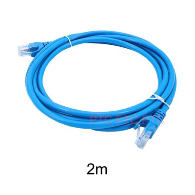 2m Cat6 RJ45 UTP Ethernet Network Cable, Lan Data Patch lead, 23AWG 1000Mbps-Blue, for Network switch, Server panel, Modem Router, PC Laptop