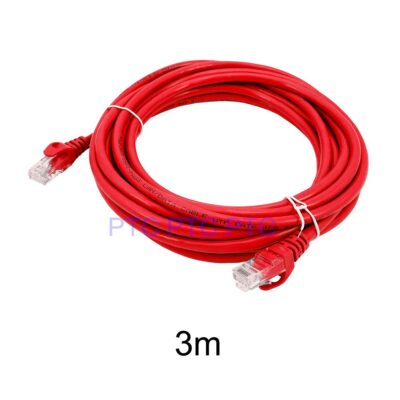 3m Cat6 RJ45 UTP Ethernet Network Cable, Lan Data Patch lead, 23AWG 1000Mbps-red, for Network switch, Server panel, Modem Router, PC Laptop