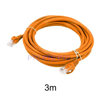 3m Cat6 RJ45 UTP Ethernet Network Cable, Lan Data Patch lead, 23AWG 1000Mbps-orange, for Network switch, Server panel, Modem Router, PC Laptop