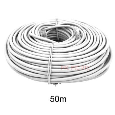 50m/ 164ft Cat6 UTP Ethernet Cable, Lan Data Patch lead, RJ45 Computer Network Cord, 23AWG 1000mbps-white, for PC, Laptop, PS3 PS4 XBOX modem Router