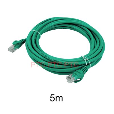 5m Cat6 RJ45 UTP Ethernet Network Cable, Lan Data Patch lead, 23AWG 1000Mbps-green, for Network switch, Server panel, Modem Router, PC Laptop